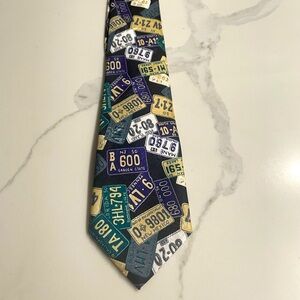 Silk License Plate Tie